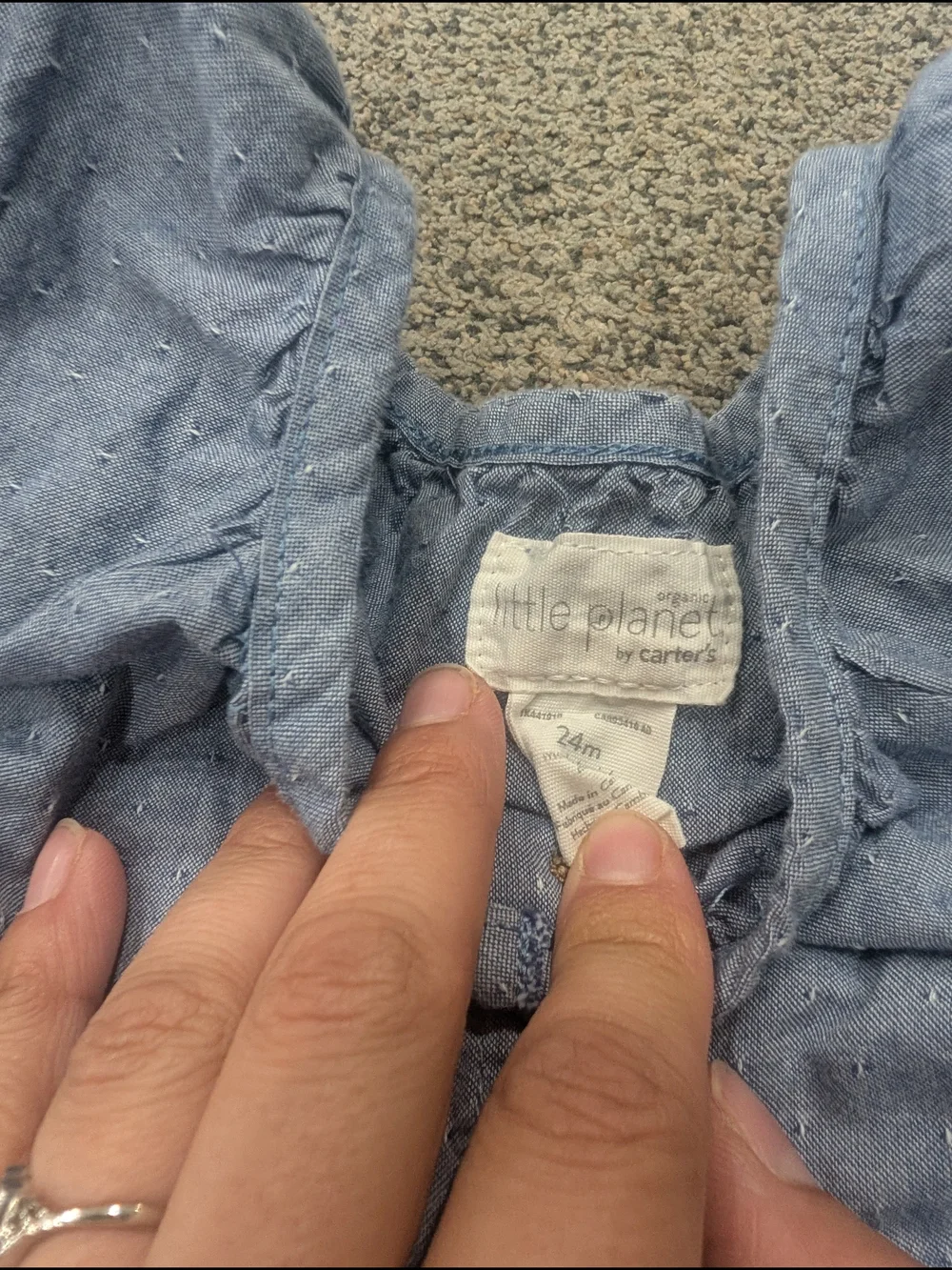 Girls' Chambray Button-Front Dress - Light Blue